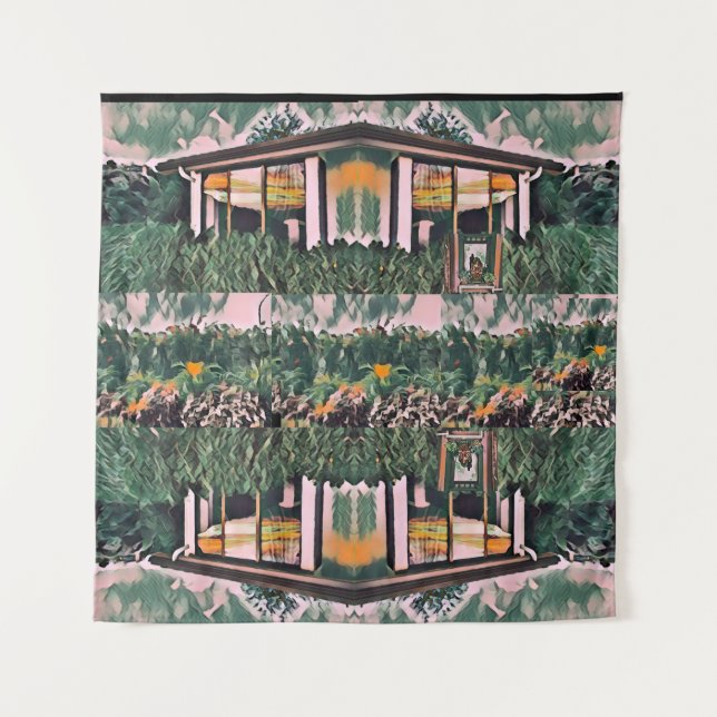 Wa-Wo Wave NFT Art - REFLEKTIONEN ÜBER MEIN FENSTE Wandteppich (Vorderseite)