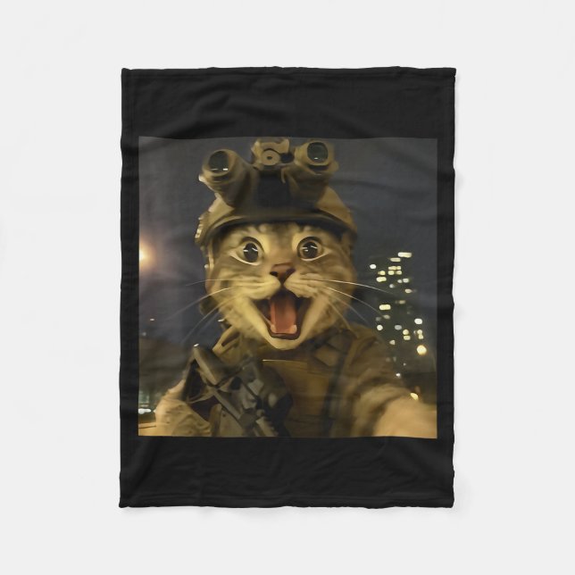 Waactical Cat Meme  Fleecedecke (Vorderseite)