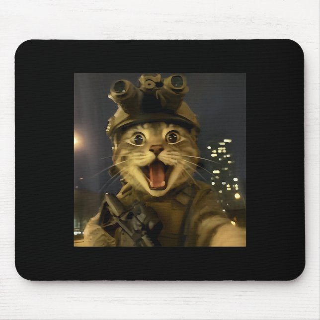 Waactical Cat Meme  Mousepad (Vorne)