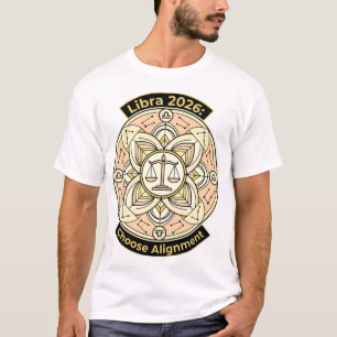 Waage 2026 Zodiac-Schalen Mandala – Balance & Harm T-Shirt