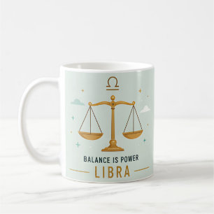 Waage Balance Ist Macht Farbige Zodiac Astrologie Kaffeetasse