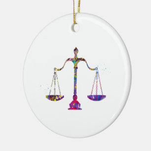 Waage der Gerechtigkeit Keramik Ornament