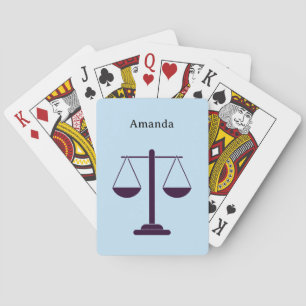 Waage der Justiz Rechtsdienstleistungs-Symbol Spielkarten