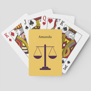 Waage der Justiz Rechtsdienstleistungs-Symbol Spielkarten