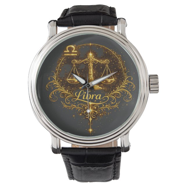 Waage Einzigartiges Sternzeichen, Sternzeichen   Armbanduhr (Vorderseite)