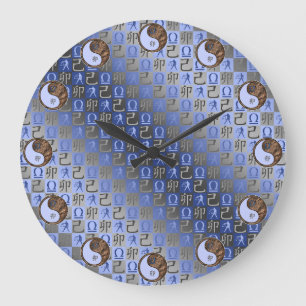 Waage & Erde-Hase Große Wanduhr