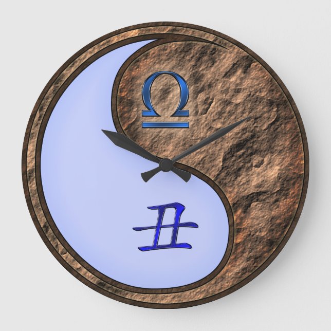 Waage & Erde Ochse Große Wanduhr (Vorderseite)