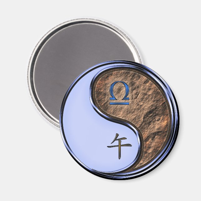 Waage & Erde Pferd Magnet (Vorderseite/Rückseite)