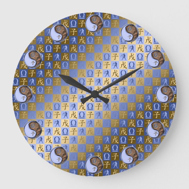 Waage & Erde Ratte Große Wanduhr (Vorderseite)