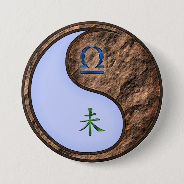 Waage & Erde Ziege Button (Vorderseite)