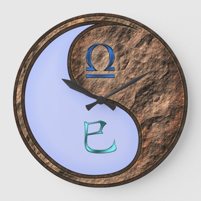 Waage & Erder Schlange Große Wanduhr (Vorderseite)