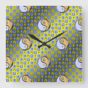 Waage & Feuer Affe Quadratische Wanduhr