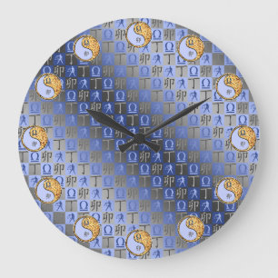 Waage & Feuer Kaninchen Große Wanduhr