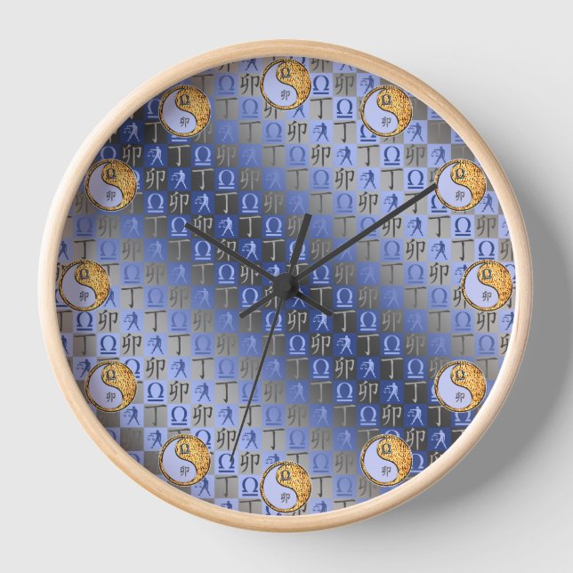 Waage & Feuer Kaninchen Uhr (Vorderseite)