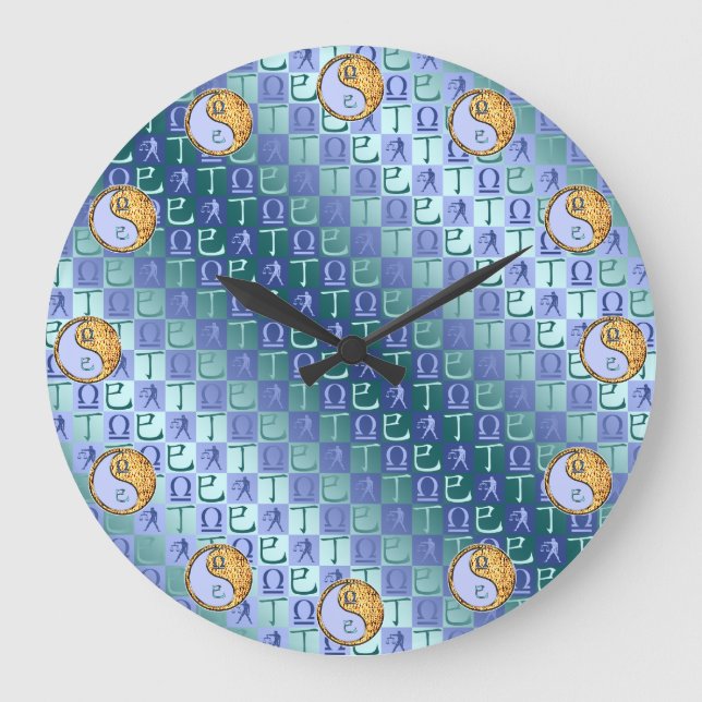 Waage & Feuer Schlange Große Wanduhr (Vorderseite)
