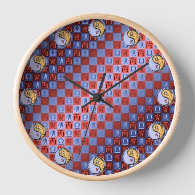 Waage & Feuer Tiger Uhr (Vorderseite)