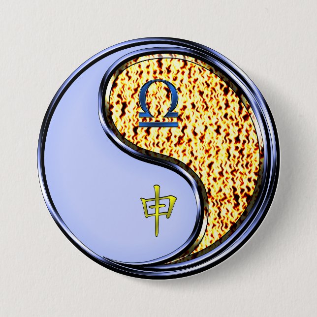 Waage & Feueraffe Button (Vorderseite)