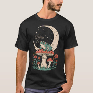 Waage Frosch Mond Pilz Kosmische Harmonie T-Shirt