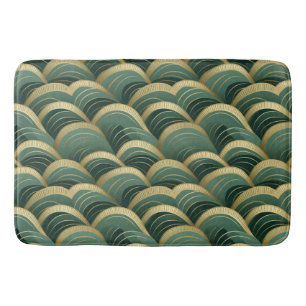 Waage Green und Gold Arches Waves Badematte