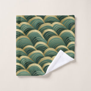 Waage Green und Gold Arches Waves Badhandtuch Set