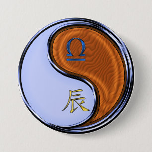 Waage & Holz-Drache Button