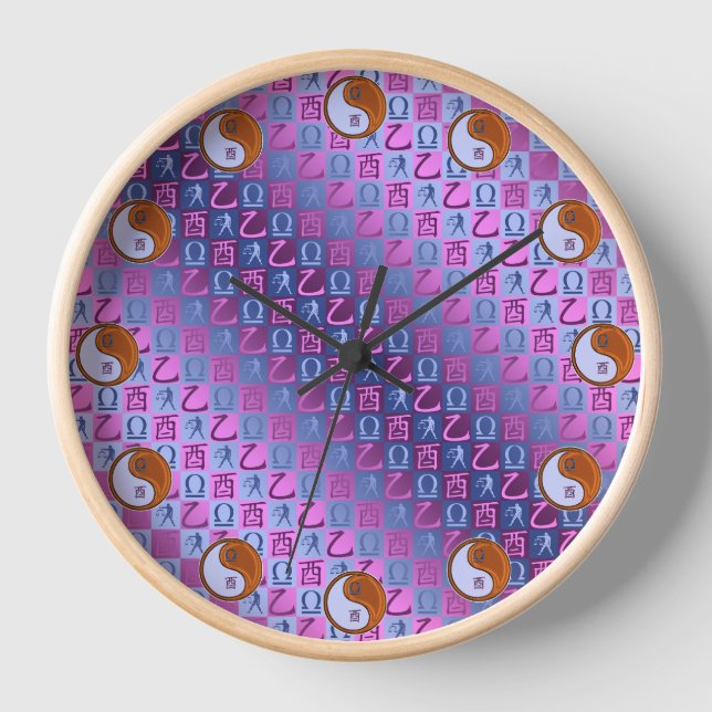 Waage & Holz Hahn Uhr (Vorderseite)