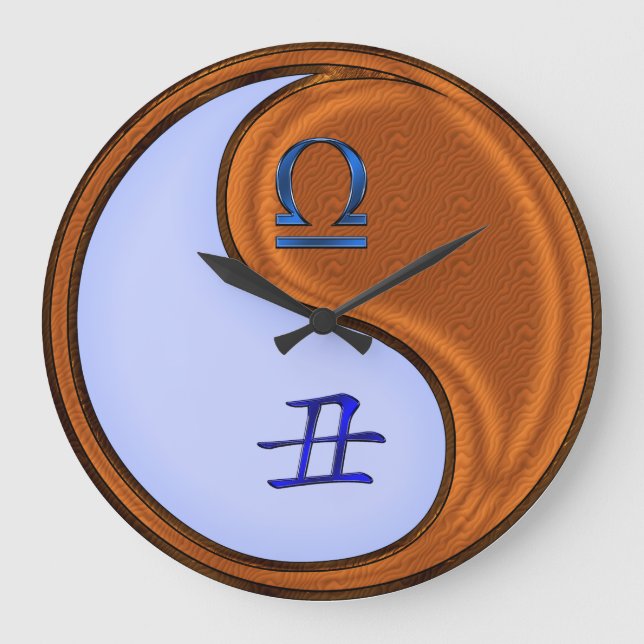 Waage & Holz Ochse Große Wanduhr (Vorderseite)