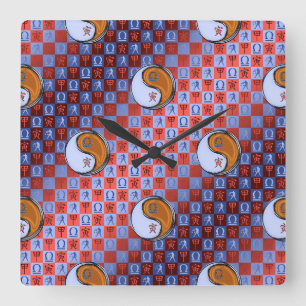 Waage & Holz Tiger Quadratische Wanduhr