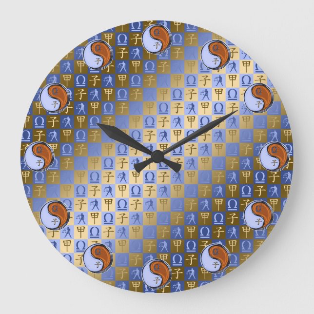 Waage & Holzratte Große Wanduhr (Vorderseite)