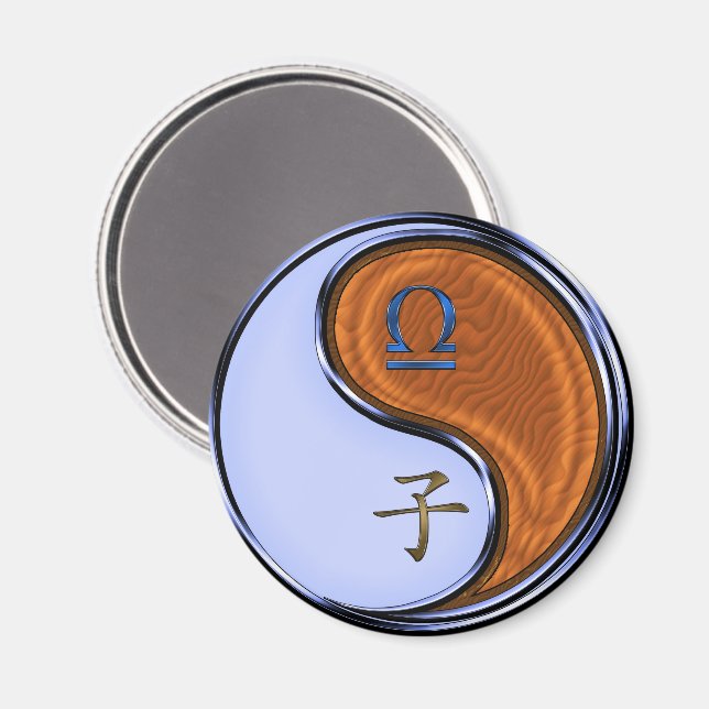 Waage & Holzratte Magnet (Vorderseite/Rückseite)