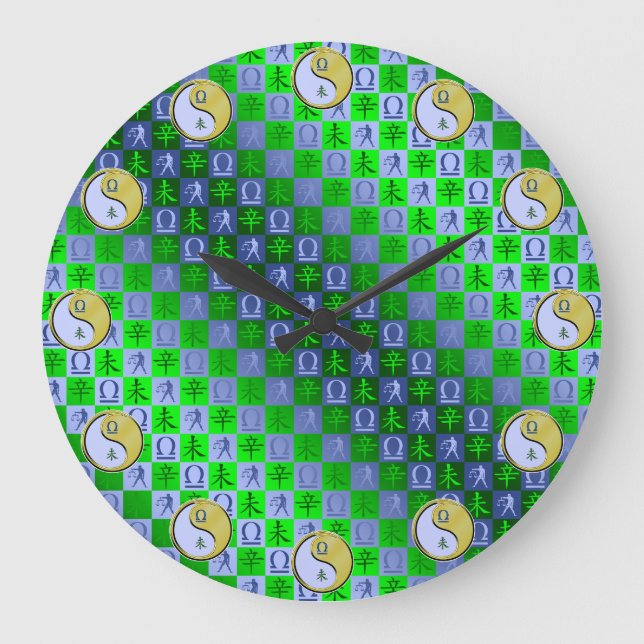 Waage & Metall Ziege Große Wanduhr (Vorderseite)