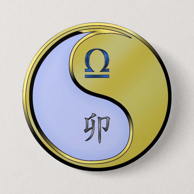 Waage & Metallhase Button (Vorderseite)