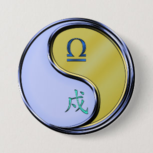 Waage & Metallhund Button
