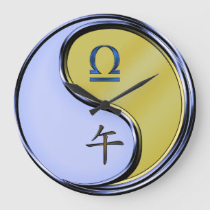 Waage & Metallpferd Große Wanduhr