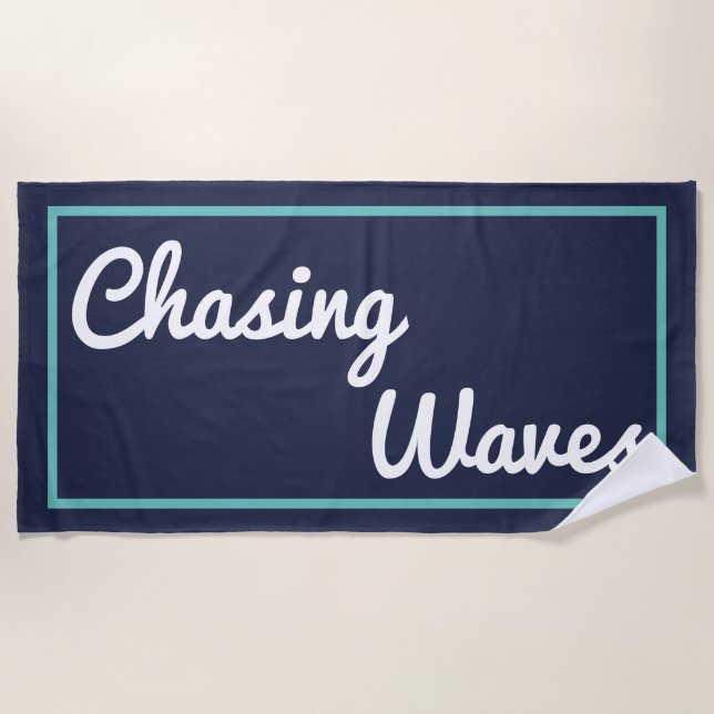 Waage Navy und Aquamarin Beach Handtuch (Vorderseite)