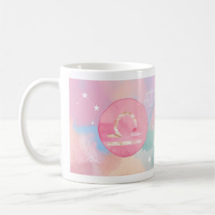 Waage Pastell Wasserfarbe Astrologie Sternzeichen Kaffeetasse