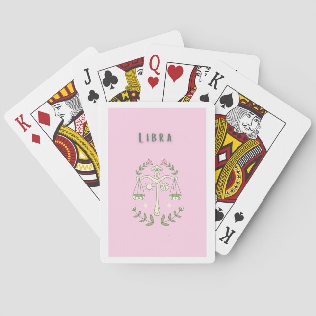 Waage Pink, Sternzeichen, Sternbild  Spielkarten (Rückseite)