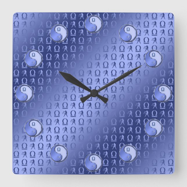 Waage Quadratische Wanduhr (Vorderseite)