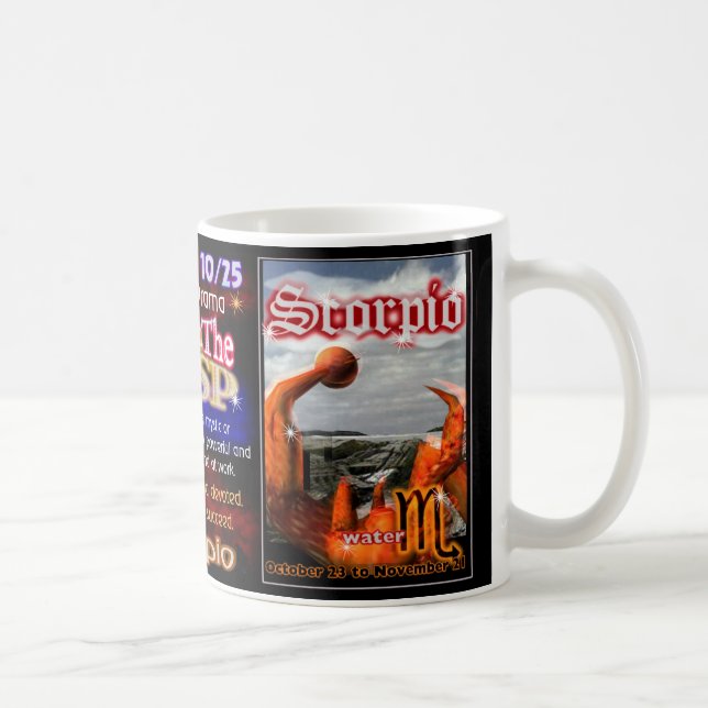 Waage-Skorpionsspitzenastrologie Kaffeetasse (Rechts)