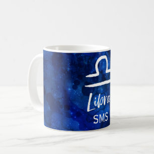 Waage-Sternbild Blaue Galaxie Monogramm Kaffeetasse