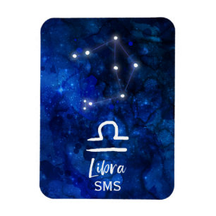 Waage-Sternbild Blaue Galaxie Monogramm Magnet