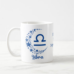 Waage Sternzeichen Astrologie Geburtstag Blau Weiß Kaffeetasse