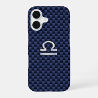 Waage-Sternzeichen auf Navy-Blue-Kohlenstofffaser