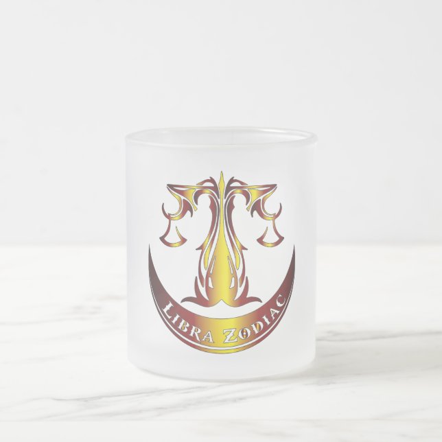 Waage-Sternzeichen-Glas-Tasse Mattglastasse (Mittel)