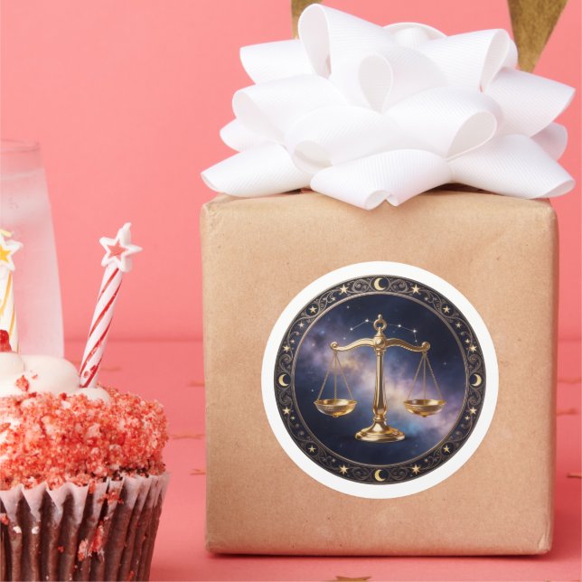 Waage Sternzeichen Runder Aufkleber (Party)