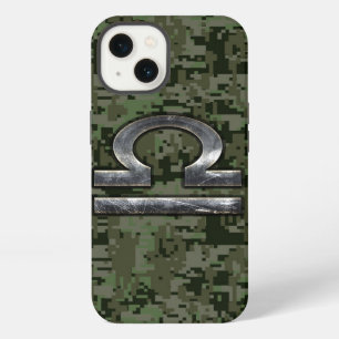 Waage-Sternzeichen-Symbol auf olivgrüner digitaler iPhone 13 Hülle
