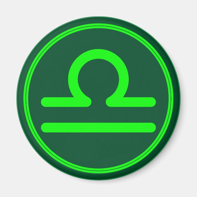 Waage-Sternzeichen-Symbol grüner Kontrast Magnet (Vorne)