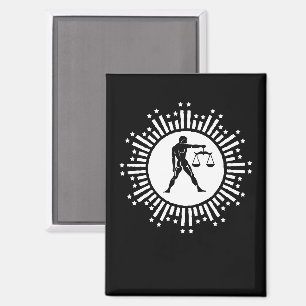 Waage-Sternzeichen-Symbol mit Sternen Schwarz und Magnet