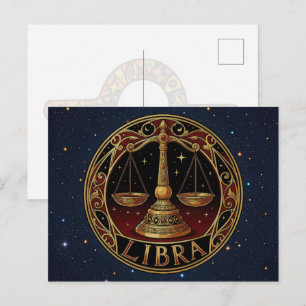 Waage Sternzeichen Symbol Postkarte