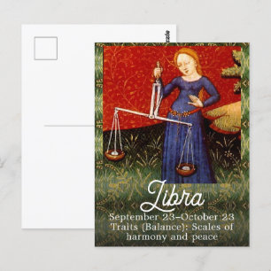 Waage Sternzeichen Waage Geburtstagsfeier Postkarte